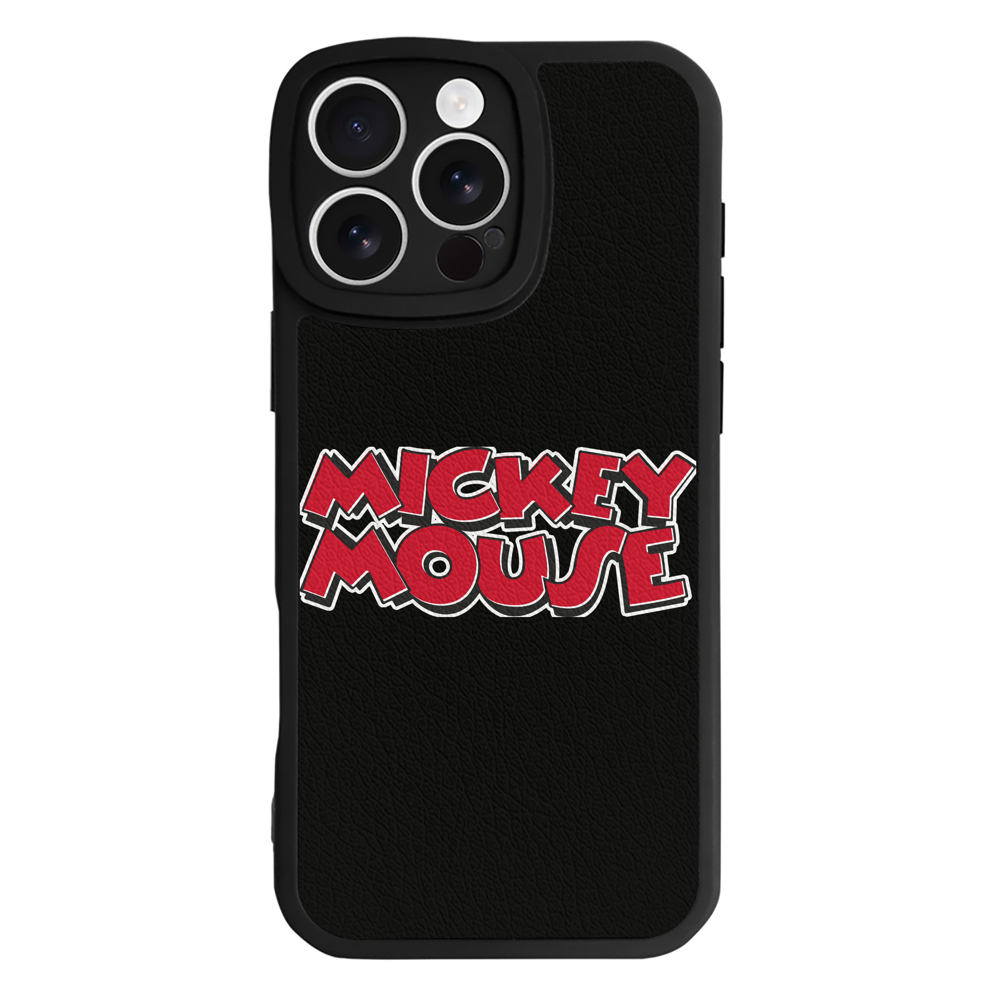 （画像用） ミッキーマウス Mickey Mouse 【iPhone 16シリーズ対応】シリコンスマホケース（レザー調） 材質：シリコン